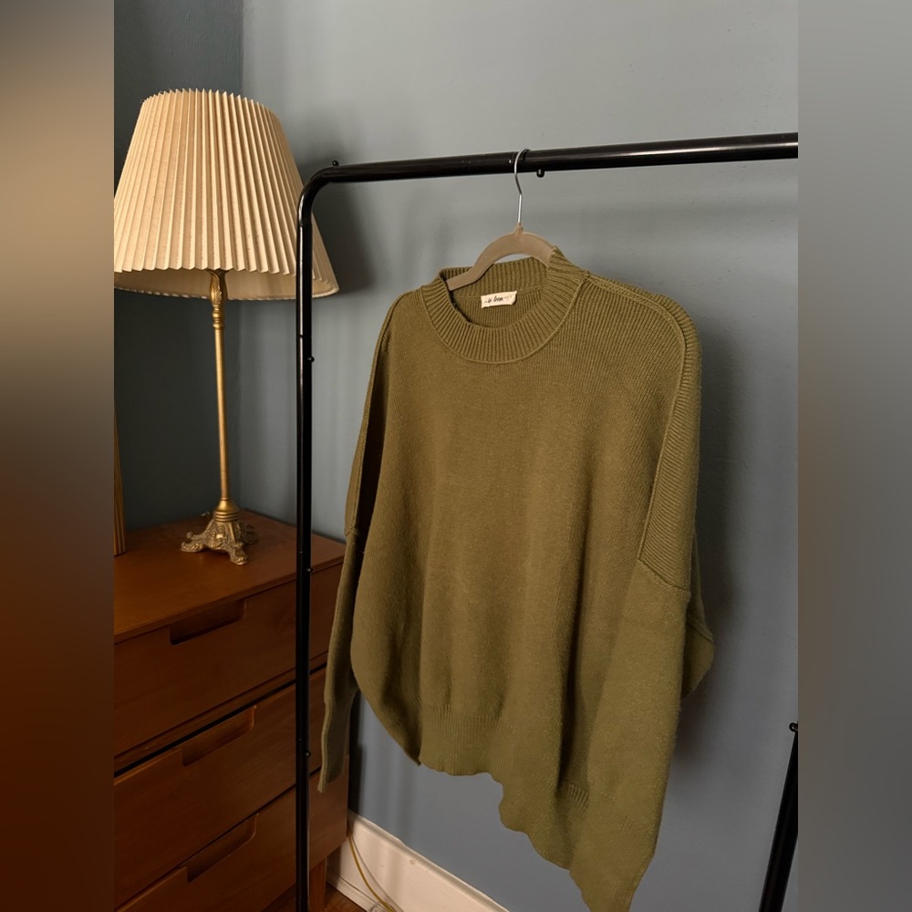 Olive Green Crewneck / batwing Sweater